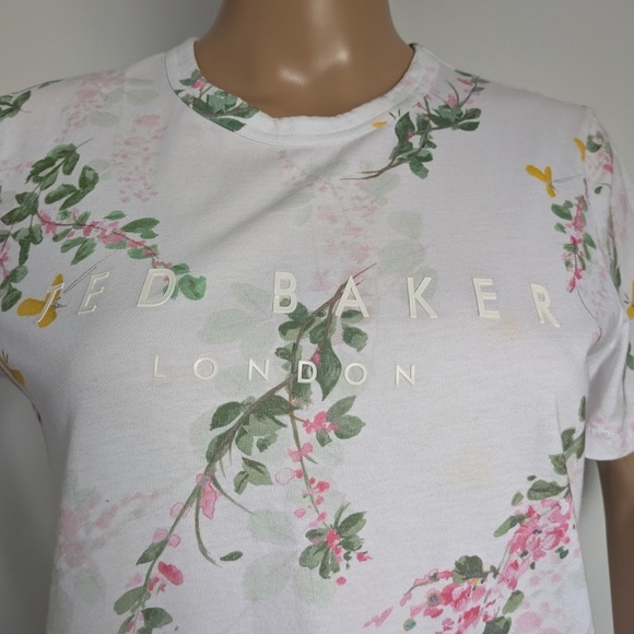 Ted Baker London Malvani Sorbet Print S/S Cotton Tee SZ 5 - Picture 2 of 7